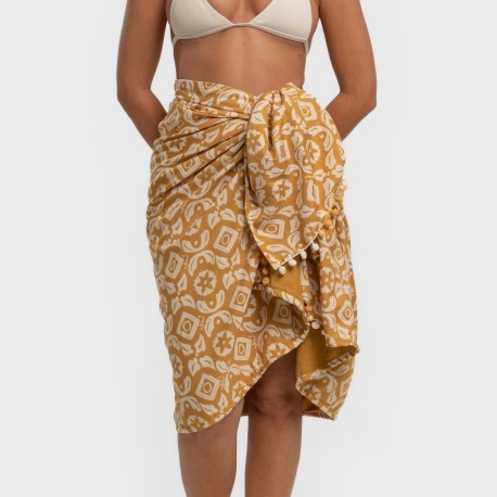 Pack Toalla Pareo + Bolso Eugenia ocre