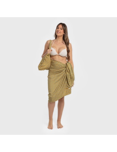Pack Toalla Pareo + Bolso Sisena ocre Pack Toalla Pareo + Bolso Sisena ocre