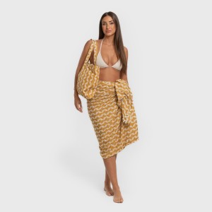 Pack Toalla Pareo + Bolso Calsita ocre 2
