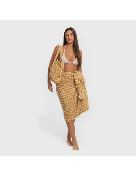 Pack Toalla Pareo + Bolso Calsita ocre Pack Toalla Pareo + Bolso Calsita ocre