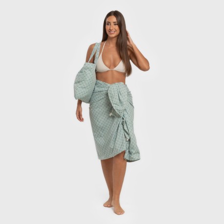Pack Toalla Pareo + Bolso Walia agua marina