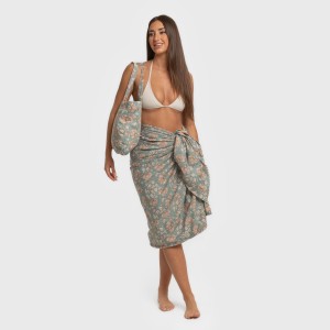 Pack Toalla Pareo + Bolso Venus agua marina 2