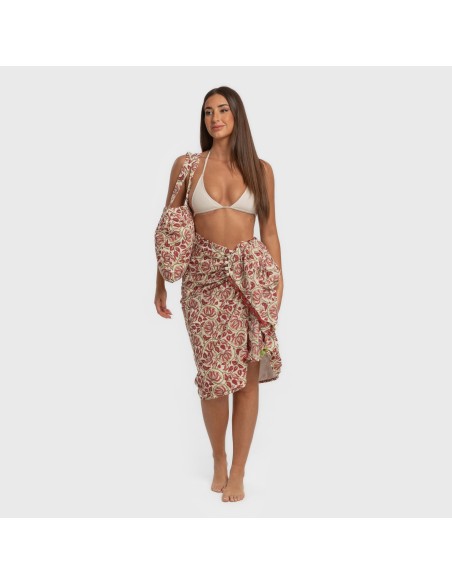 Pack Toalla Pareo + Bolso Venus marsala