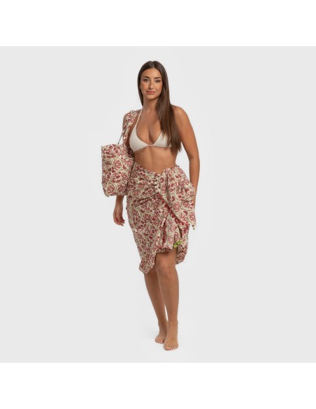 Pack Toalla Pareo + Bolso Venus marsala