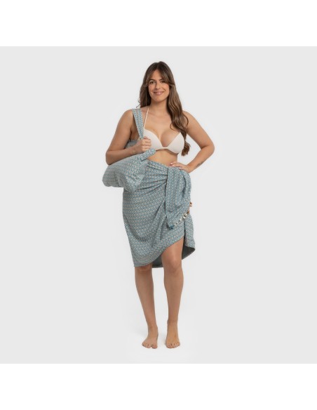 Pack Toalla Pareo + Bolso Dulcinea agua marina