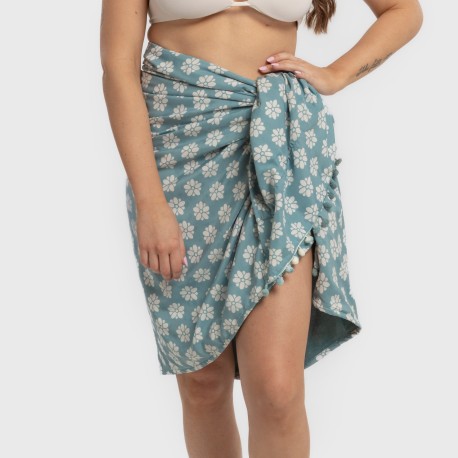 Pack Toalla Pareo + Bolso Albena agua marina