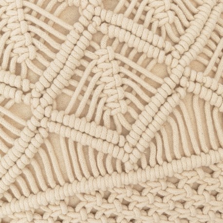 Cojin cuadrante algodón macramé Cleto natural 45x45 - funda + relleno