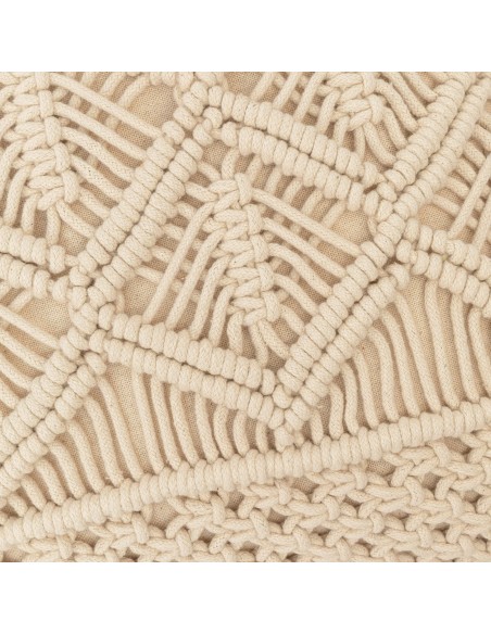 Cojin cuadrante algodón macramé Cleto natural 45x45 - funda + relleno Cojin cuadrante algodón macramé Cleto natural 45x45 - funda + relleno