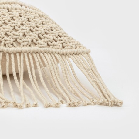 Cojin cuadrante algodón macramé Cleto natural 45x45 - funda + relleno