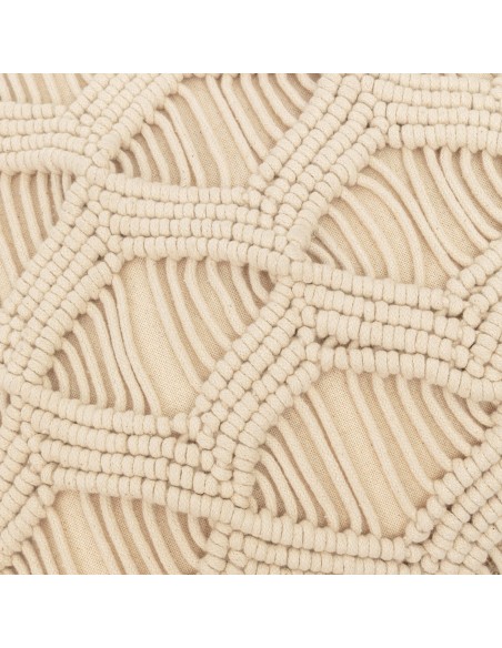 Cojin cuadrante algodón macramé Chini natural 45x45 - funda + relleno Cojin cuadrante algodón macramé Chini natural 45x45 - funda + relleno