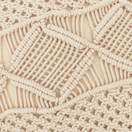 Cojin cuadrante algodón macramé Megara natural 45x45 - funda + relleno