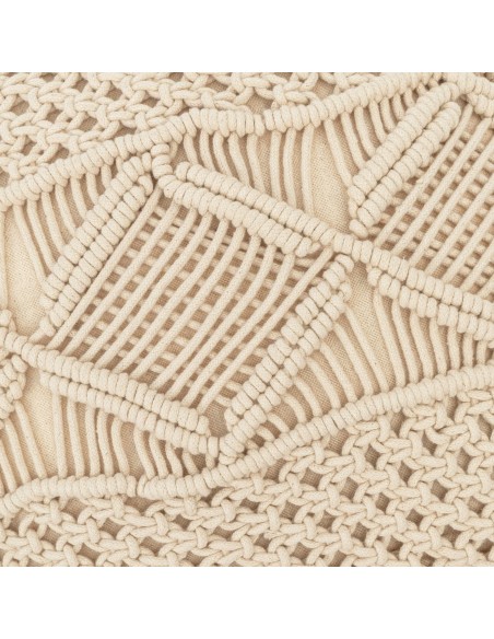 Cojin cuadrante algodón macramé Megara natural 45x45 - funda + relleno Cojin cuadrante algodón macramé Megara natural 45x45 - funda + relleno