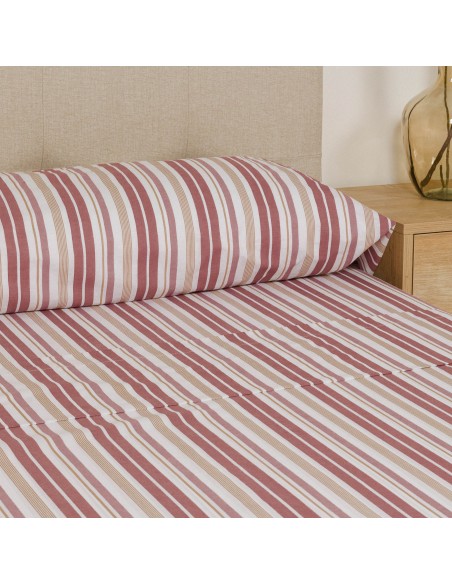 Juego de sábanas Raya Calendula rosa Juego de sábanas Raya Calendula rosa