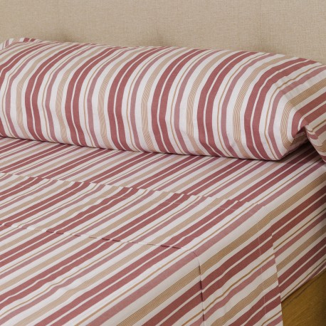 Juego de sábanas Raya Calendula rosa