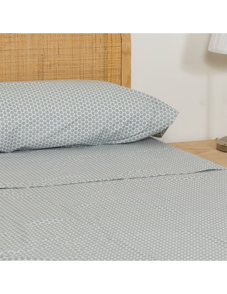 Juego de sábanas algodón percal Dune indigo