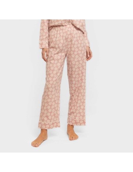 Pijama largo camisero algodón mujer Medusa rosa Pijama largo camisero algodón mujer Medusa rosa