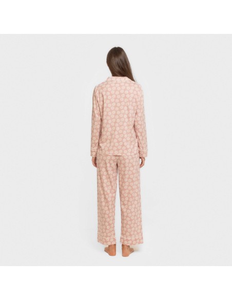 Pijama largo camisero algodón mujer Medusa rosa Pijama largo camisero algodón mujer Medusa rosa