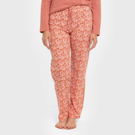 Pijama largo algodón Mesalia marsala