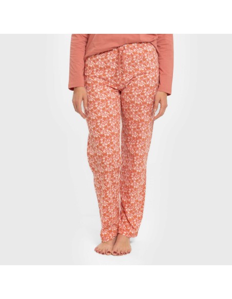 Pijama largo algodón Mesalia marsala