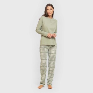 Pijama largo algodón Lemonade verde keike 2