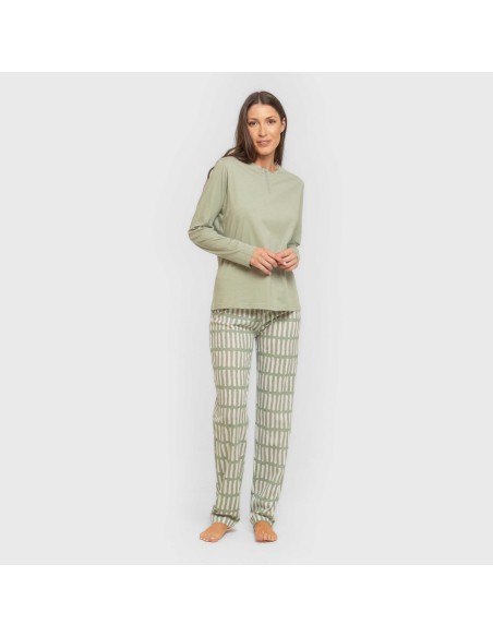 Pijama largo algodón Lemonade verde keike