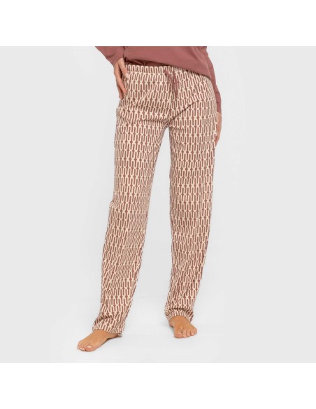 Pijama largo algodón Eucalipto malva rosa Pijama largo algodón Eucalipto malva rosa