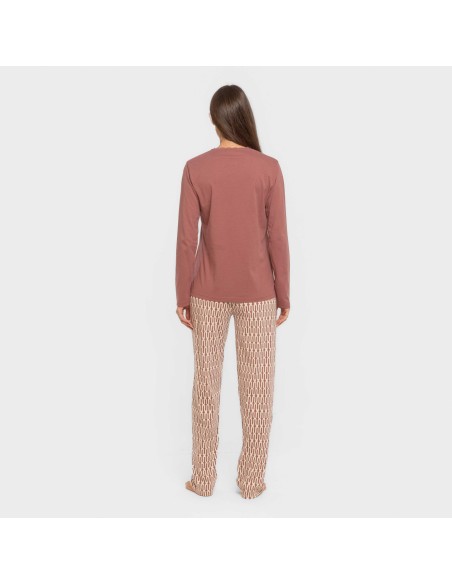 Pijama largo algodón Eucalipto malva rosa Pijama largo algodón Eucalipto malva rosa
