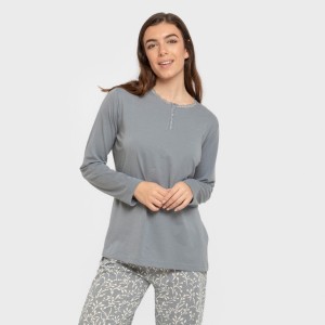 Pijama largo algodón Lauri indigo