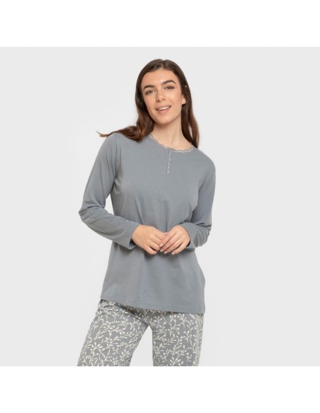 Pijama largo algodón Lauri indigo