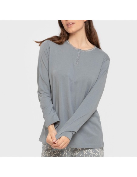 Pijama largo algodón Lauri indigo