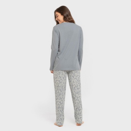 Pijama largo algodón Lauri indigo