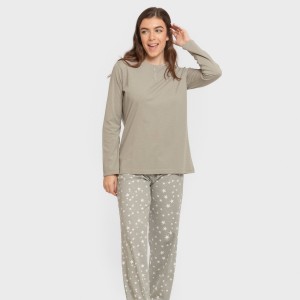 Pijama largo algodón Estrellita verde seco 2