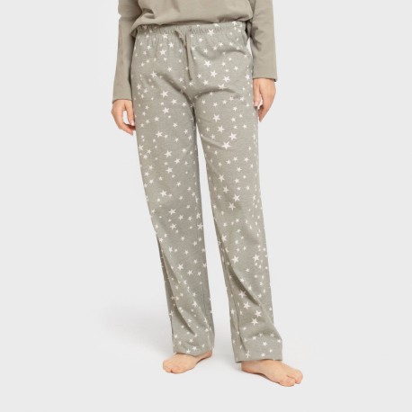 Pijama largo algodón Estrellita verde seco