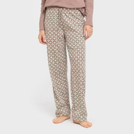 Pijama largo algodón Narciso berenjena seco