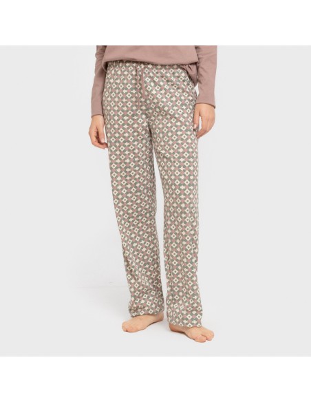 Pijama largo algodón Narciso berenjena seco