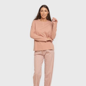 Pijama largo algodón Raya Marsella rosa keike 2