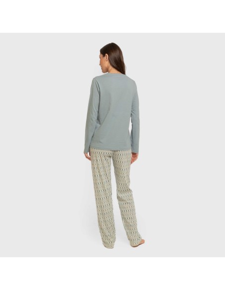 Pijama largo algodón Eucalipto celeste Pijama largo algodón Eucalipto celeste