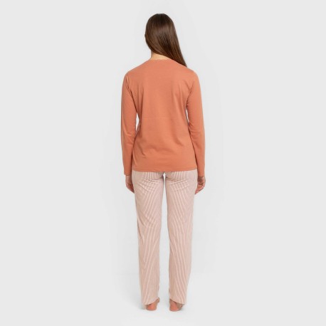 Pijama largo algodón Raya Mozarabe caldera