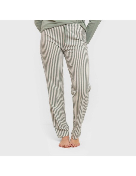 Pijama largo algodón Raya Kodac verde keike