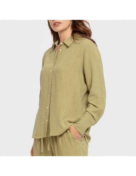 Camisa lino mujer lisa