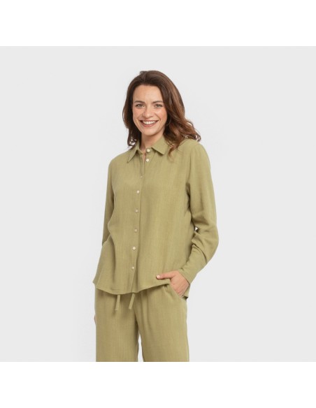 Camisa lino mujer lisa