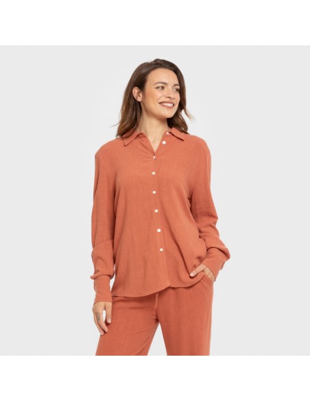 Camisa lino mujer lisa