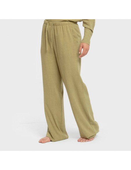 Pantalón largo lino mujer liso Pantalón largo lino mujer liso