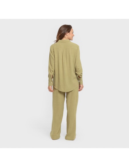 Pantalón largo lino mujer liso Pantalón largo lino mujer liso