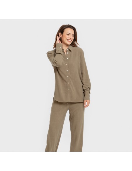 Pantalón largo lino mujer liso Pantalón largo lino mujer liso