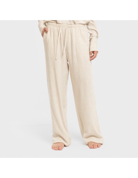 Pantalón largo lino mujer liso Pantalón largo lino mujer liso