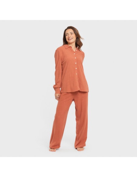 Pantalón largo lino mujer liso Pantalón largo lino mujer liso