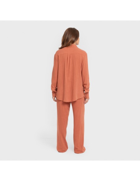 Pantalón largo lino mujer liso Pantalón largo lino mujer liso