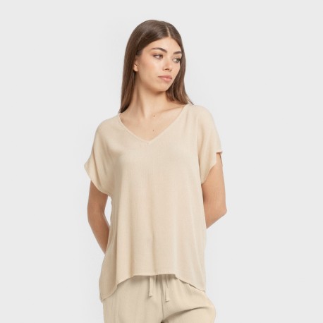 Camiseta manga fluida viscosa bambula lisa