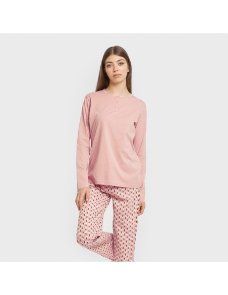 Pijama largo algodón Tana rosa keike